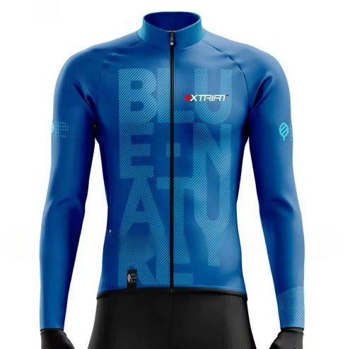 XTRIAT Maglia invernale da ciclismo per uomo | Fodera in pile, caldo e resistente al freddo