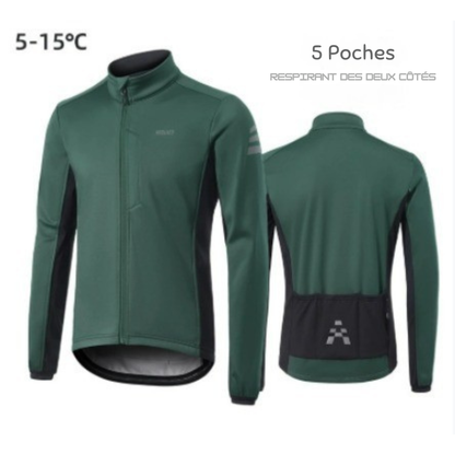 Giacca invernale da ciclismo | antivento, calda e con fodera in pile