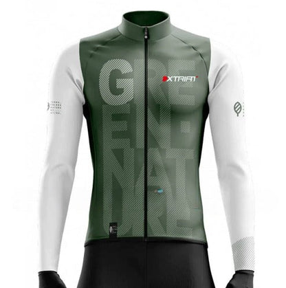 XTRIAT Maglia invernale da ciclismo per uomo | Fodera in pile, caldo e resistente al freddo