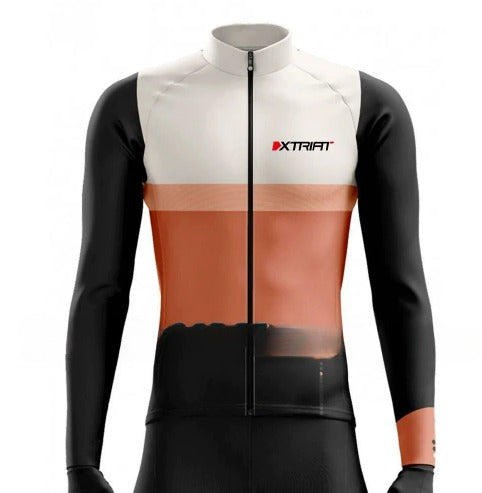 XTRIAT Maglia invernale da ciclismo per uomo | Fodera in pile, caldo e resistente al freddo