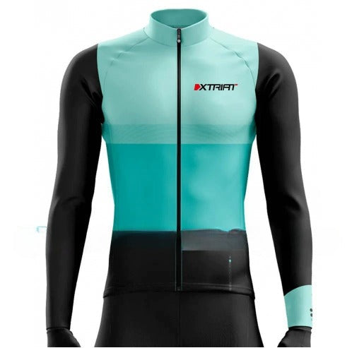 XTRIAT Maglia invernale da ciclismo per uomo | Fodera in pile, caldo e resistente al freddo