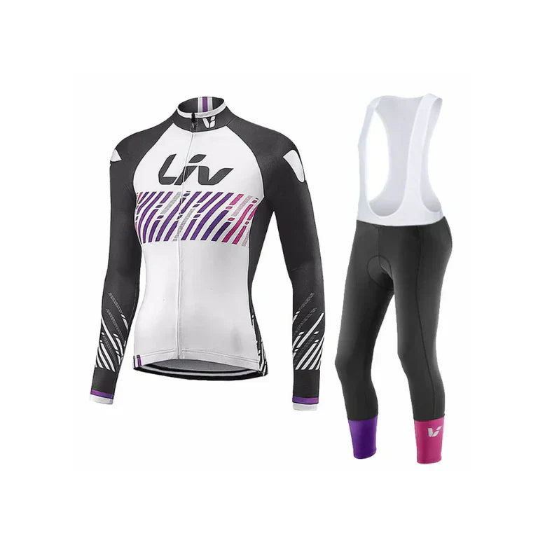 LIV V2 | PRO set di abbigliamento invernale da ciclismo per donne con pantaloncini con bretelle