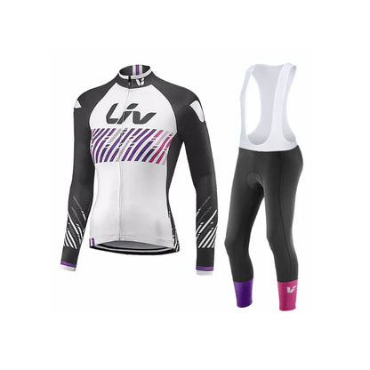 LIV V2 | PRO set di abbigliamento invernale da ciclismo per donne con pantaloncini con bretelle