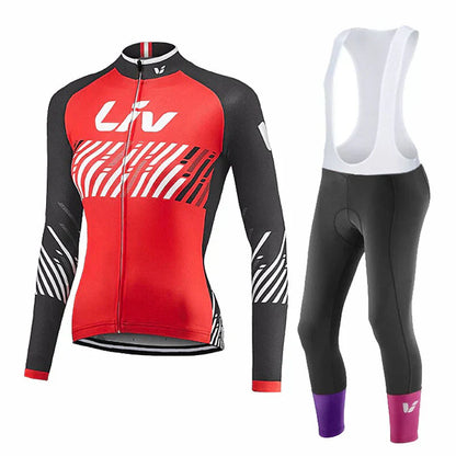 LIV V2 | PRO set di abbigliamento invernale da ciclismo per donne con pantaloncini con bretelle
