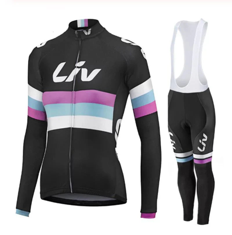 LIV V2 | PRO set di abbigliamento invernale da ciclismo per donne con pantaloncini con bretelle