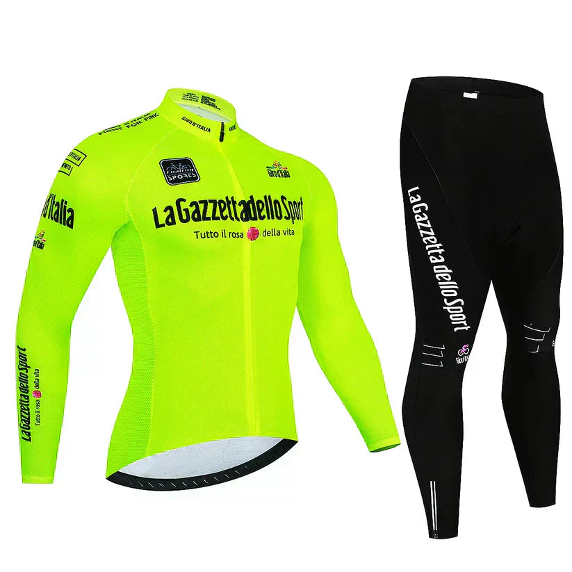 Giro d’Italia | Maglia da ciclismo professionale a maniche lunghe – versione con fodera in pile
